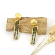 Ganchos pendientes media bola 14  mm anilla abierta - Dorado oro fino x2