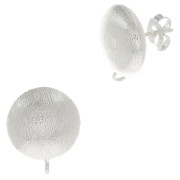 Ganchos pendientes media bola ranurada 17,5x14 mm anilla abierta - Chapado en plata fina x2|raw }}