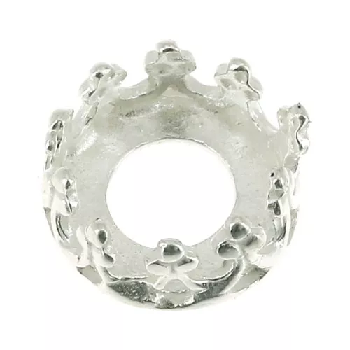Engaste redondo gara - corona - para cabuchón 6 mm Chapado de Plata 925x1