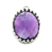 Engaste colgante ovalado - corona - para cabuchón 18 x13 mm - Plata 925 x1