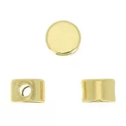 Cuenta redonda plana 4 mm - Chapado de Oro 3 micras x1