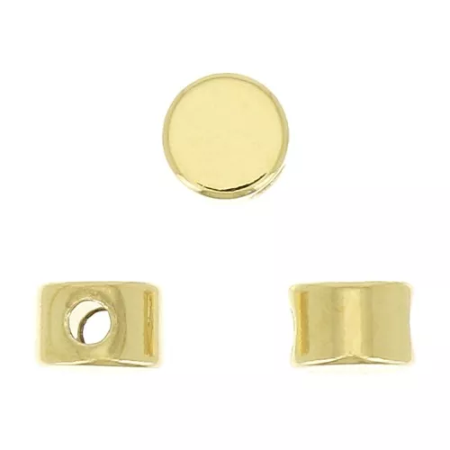 Cuenta redonda plana 4 mm - Chapado de Oro 3 micras x1