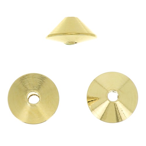 Cuenta cono 3x6 mm - Chapado de Oro 3 micras x1