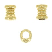 Cuenta tubo grande agujero 7x6 mm - Chapado de Oro 3 micras x1|raw }}