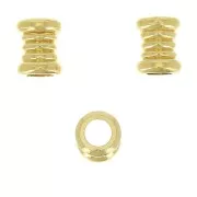 Cuenta tubo grande agujero 7x6 mm - Chapado de Oro 3 micras x1