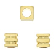 Cuenta cubo 6 mm - Chapado de Oro 3 micras x1|raw }}