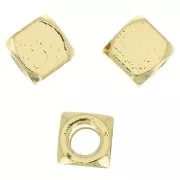 Cuenta cubo redondeado de 8 mm - Chapado de Oro 3 micras x1