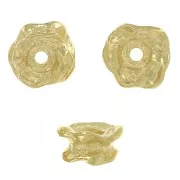 Cuenta arandela irregular 12x6 mm - Chapado de Oro 3 micras x1