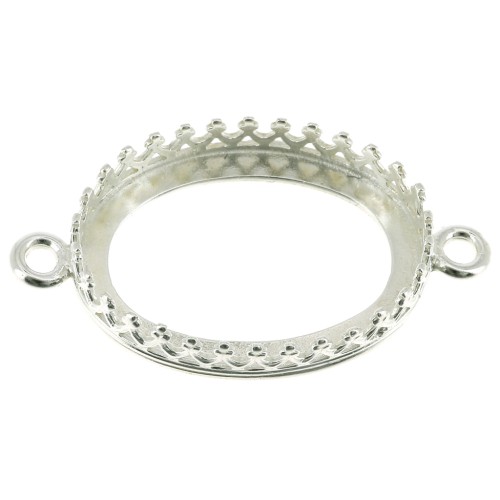 Engaste ovalado - corona - para cabuchón 18x13 mm - Plata 925 x1