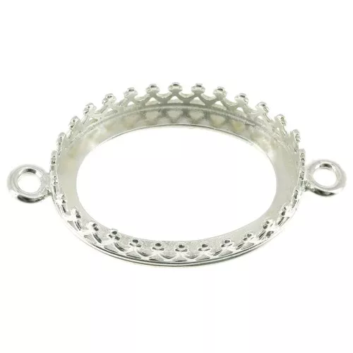 Engaste ovalado - corona - para cabuchón 18x13 mm - Plata 925 x1