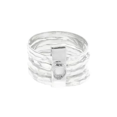 Anillo semanal para cabuchón 4 mm - Talla 56 - de Plata 925 x1