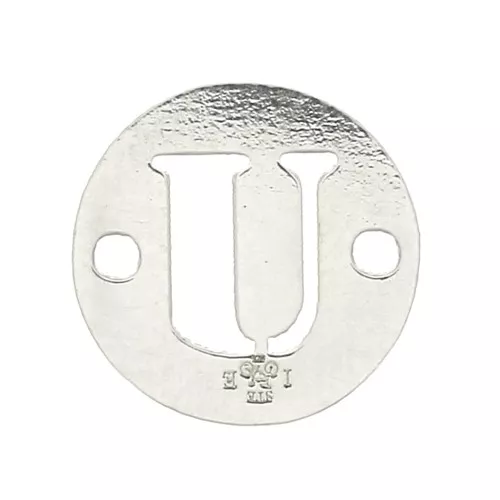 Entrepieza redondo 2 agujeros letra U 8.5 mm en Plata 925 x1