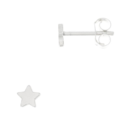 Ganchos pendientes estrellas 4 mm - de Plata 925x2
