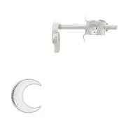 Ganchos pendientes luna 5 mm - de Plata 925x2