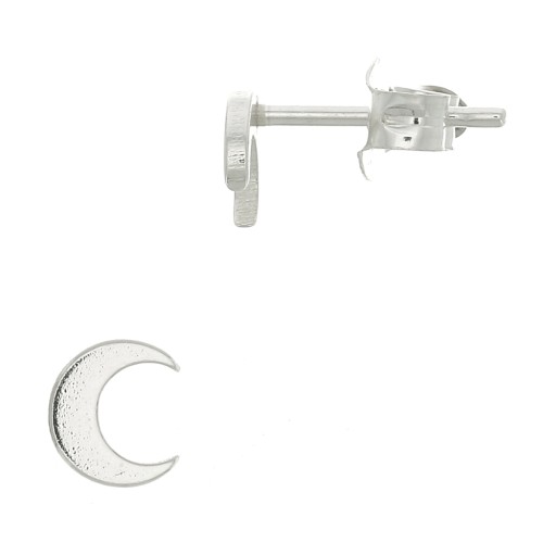 Ganchos pendientes luna 5 mm - de Plata 925x2