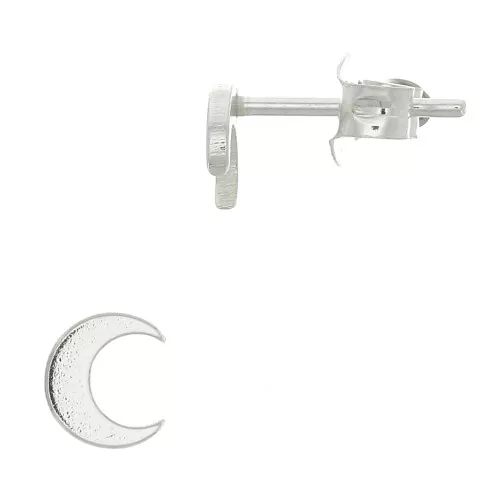 Ganchos pendientes luna 5 mm - de Plata 925x2