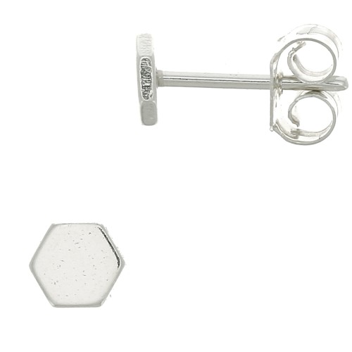 Ganchos pendientes octógono 4 mm - de Plata 925x2