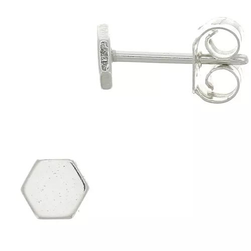 Ganchos pendientes octógono 4 mm - de Plata 925x2