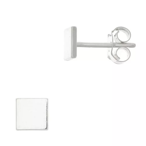Ganchos pendientes cuadrado 5 mm - de Plata 925x2
