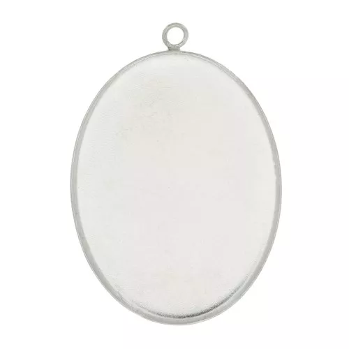 Colgante ovalado para cabuchón fondo plano de 40x30 mm - de Plata 925 x1