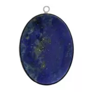 Colgante ovalado para cabuchón fondo plano de 40x30 mm - de Plata 925 x1