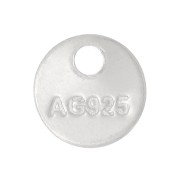 Dijes redondos grabados AG925 - 6 mm - de Plata 925 x10|raw }}