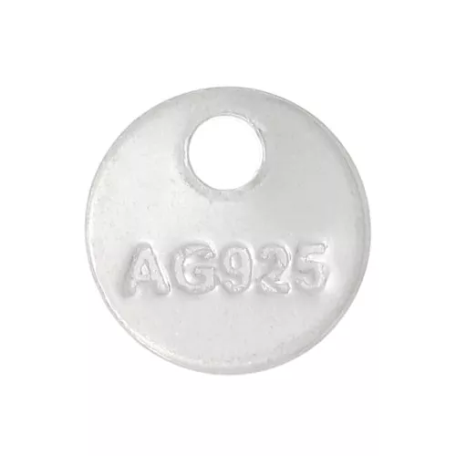 Dijes redondos grabados AG925 - 6 mm - de Plata 925 x10