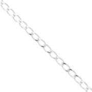 Cadena eslabón brazalete pulida 3.9 mm de Plata 925 x50cm|raw }}