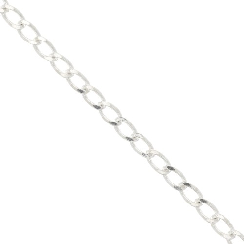 Cadena eslabón brazalete pulida 3.9 mm de Plata 925 x50cm