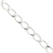 Cadena eslabón brazalete pulida 3.9 mm de Plata 925 x50cm