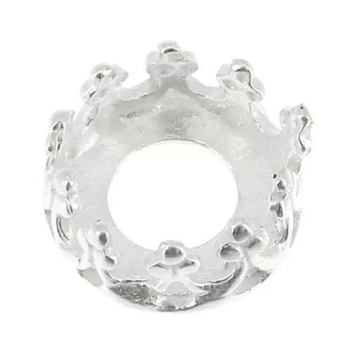 Engaste redondo garras - corona - para cabuchón 6 mm Chapado de Plata fina x1