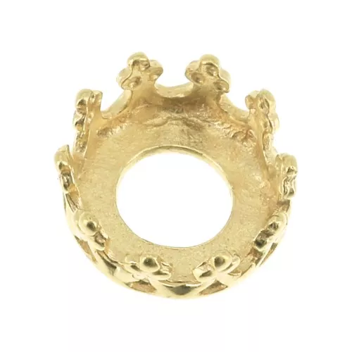 Engaste redondo gara - corona - para cabuchón 6 mm Dorado con oro fino x1