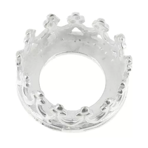 Engaste redondo gara - corona - para cabuchón 8 mm Chapado de Plata fino x1