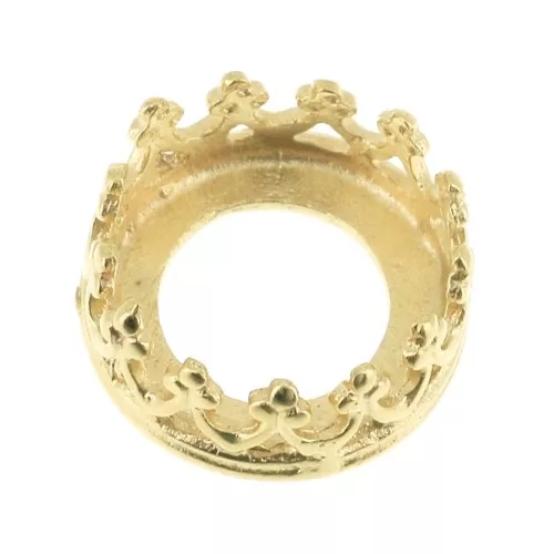 Engaste redondo garas para cabuchón 8 mm Dorado con oro fino x1