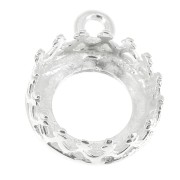 Engaste colgante redondo corona - para cabuchón 8 mm Chapado de Plata fino x1|raw }}