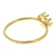 Anillo fino martillado para cabuchón 6 mm - Talla 52 - Chapado Oro 3 micras x1