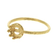 Anillo fino martillado para cabuchón 6 mm - Talla 54 - Chapado Oro 3 micras x1|raw }}