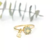 Anillo fino martillado para cabuchón 6 mm - Talla 56 - Chapado Oro 3 micras x1