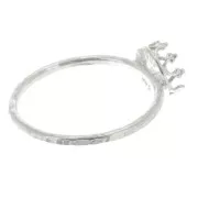 Anillo fino martillado para cabuchón 6 mm - Talla 52 - de Plata 925 x1