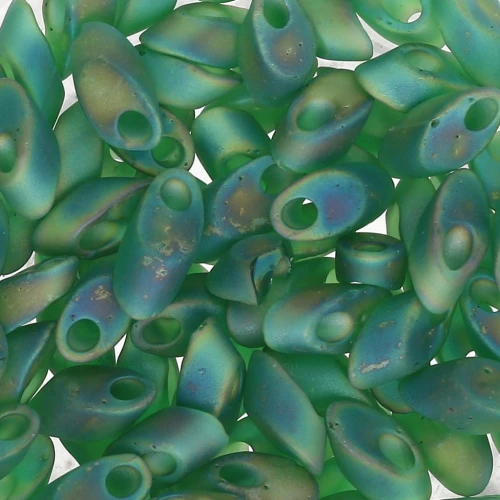 Long Magatama Miyuki 4x7mm LMA-146FR - Mat Tr Green AB x 10g