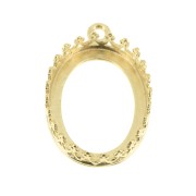 Engaste colgante ovalado corona para cabuchón 18x13 mm Dorado con oro fino x1|raw }}