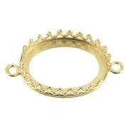 Engaste entrepieza para cabuchón 18x13 mm Dorado con oro fino x1