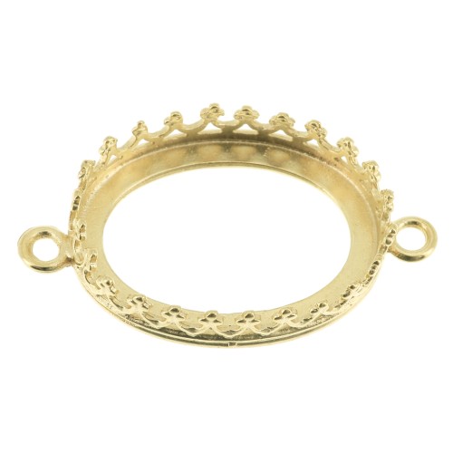 Engaste entrepieza para cabuchón 18x13 mm Dorado con oro fino x1