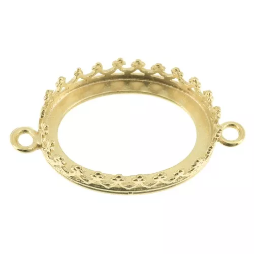 Engaste entrepieza para cabuchón 18x13 mm Dorado con oro fino x1