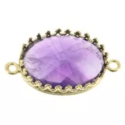 Engaste entrepieza para cabuchón 18x13 mm Dorado con oro fino x1