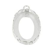 Engaste colgante ovalado floral para cabuchón 18x13 mm Chapado Plata finox1