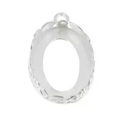 Engaste colgante ovalado floral para cabuchón 18x13 mm Chapado Plata finox1
