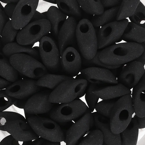 Long Magatama Miyuki 4x7mm LMA-401F - Mat Black x 10g