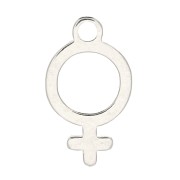Dije símbolo femenino 10.5x6 mm de Plata 925 x1