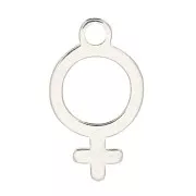 Dije símbolo femenino 10.5x6 mm de Plata 925 x1